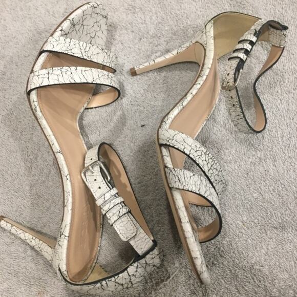 J. Crew Crackled Leather Heels size US 8 NEW White - Picture 2 of 9